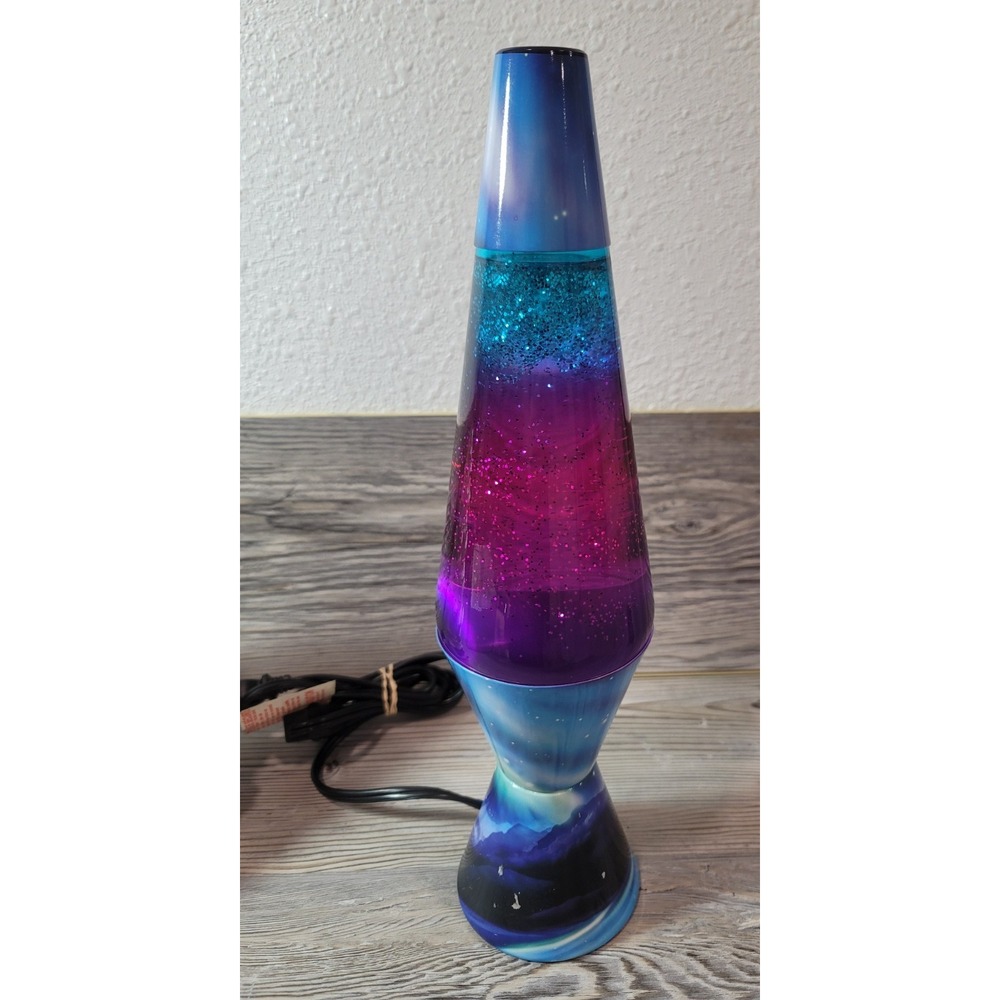Lava Lamp Northern Lights Glitter Lamp Model 2160 tri colored glass 08/2017